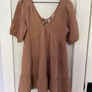 Arie Beige Muslin Dress